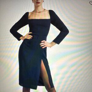 Reformation Peyton Dress Navy - Size 0